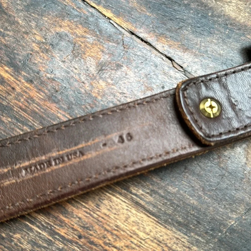 NRA travel zipper belt w/ American Eagle, Flag & NRA embossed leather belt sz 46